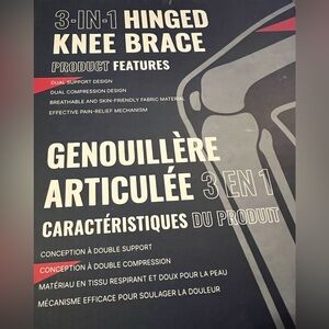 Fit Geno NIB 3-in-1 Hinged Knee Brace, Size Medium